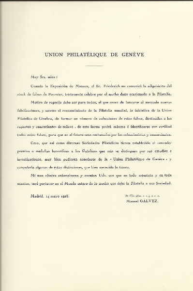 0006 (8).png -     Lote:    6      Falsos Fournier      Lotes Especiais       Descrição:      Falsos Fournier.   Álbum n.º 353 com fac-smiles mundiais falsificados por François Fournier, editado pela L'Union Philatélique de Genéve. Álbum em excelentes condições de conservação. MB e MR.        Livro       Valor Base:     &euro; 5.000,00     Valor Venda:     &euro; 6.500,00     